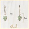 Aretes | Aretes Arracada de Hojas con Zirconia verde en