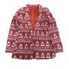 Holiday Time Womens Red Christmas Tree Pattern Suit Top Blazer