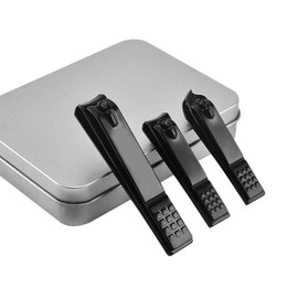 Nail Clipper Set & Nail Trimmer, 3PCS Nail Cutter Set, Sharp Straight & Curved & Slant Cutting Blades, Perfect for Toenail, Fingernail & Ingrown Nail with Metal Case