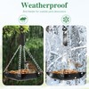 NiCoLa Hanging Leather Bird Feeder Tray for Outdoor Wild Bird