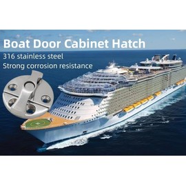 MeitrciL Boat Door Cabinet Hatch, 316 Stainless Steel Marine Door Latch Heavy Duty 1-3/4" (45mm) Round Turn Button Twist Catch Latch Marine Hardware Accessories for Door Cabinet (2)