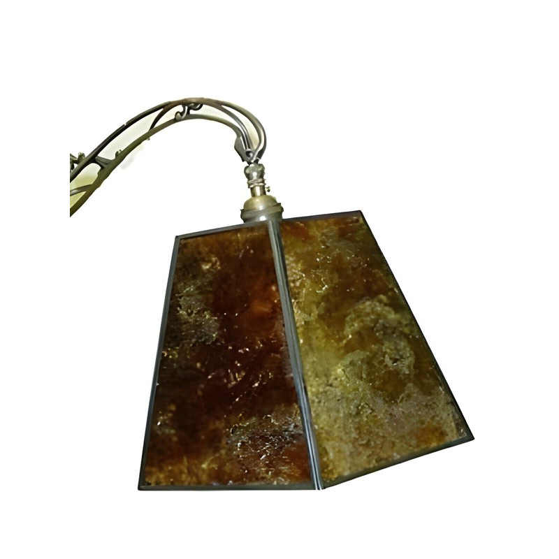 Upgradelights Amber Mica 8 Inch Hexagonal Drum Lampshade with Uno