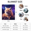 DOINBEE Fox Blanket, Cute Fox Purple Space Galaxy Throw Blanket