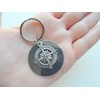 Custom Compass Keychain with Engraved Steel Disc for Coordinates, Couples