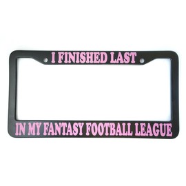 Fantasy Football Loser Black License Plate Frame a Pair with Screw Caps 2 Holes 12.3'' x 6.4''