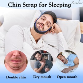 Anti Snoring Chin Strap for cpap Users,Chin Strap for Sleeping,CPAP for Men and Women,Adjustable Double Airflow Jaw to Keep Mouth Closed and Stop Snoring