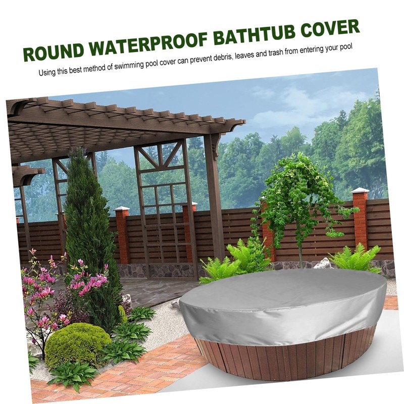 Outanaya 1Pc Round Hot Tub Cover Outdoor Bathtub Protector Durable