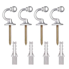 4 Pcs Curtain Tie Backs Hooks,U Shaped Curtain Tieback Hooks Heavy Duty U Shaped Metal Tie Back Hooks for Curtains,Wall Mounted Curtain Hooks for Tie Backs for Hang Clothes Hats Keys Towels Curtains