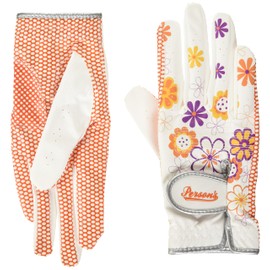 Persons PSGL-16 Women's Two-Handed Gloves, Women's, White/Orange, 7.9 inches (20 cm)