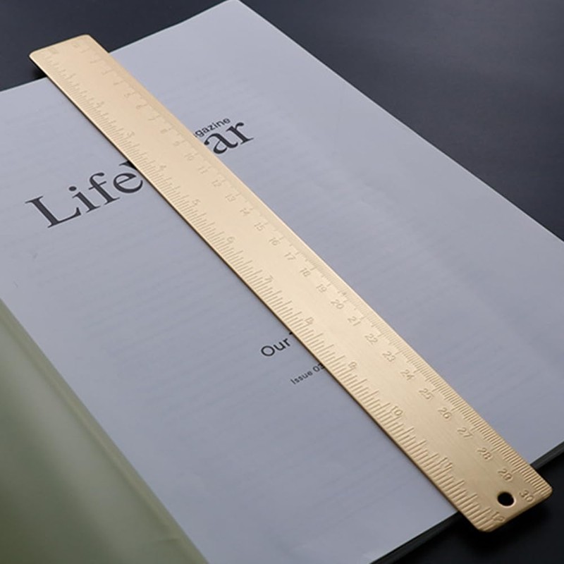 30 cm Brass Ruler, Gold Metal Measuring Ruler, Straight Ruler,