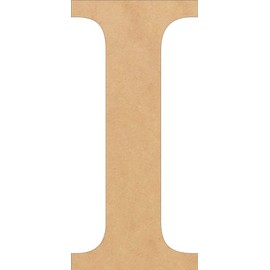 Unfinished Wooden Letter I Times Font, 2 Inch Small Wood Alphabet for Kids Paintable Crafts, Classic Wall Hanging Blank Cutout
