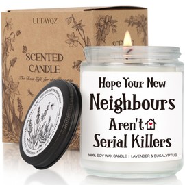 Funny House Warming Candle Gifts for New Home Women Men, Hope Your New Neighbors Aren't Serial Killers Candle, Housewarming Ideas for Couples, Cute New Apartment, Funny Moving Away Gift for Neighbor17
