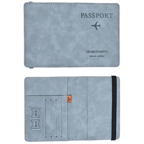 Masinca Passport Case, Skimming Prevention, Leather, High Quality, Anti-Skimming, Passport Cover, Passport, Card Case, Passport Cover, Passport Multi-functional Storage Pocket, Domestic and Overseas Travel Supplies, Overseas Travel, Overseas Travel, BLUE
