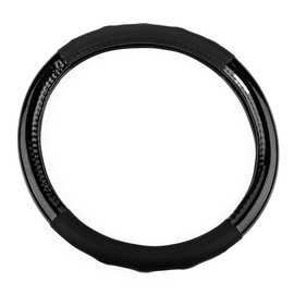 LST Lenkradbezug Lenkrachoner Hülle Ø 38x9 cm / 15x3,5 Zoll Schwarz Carbonlook