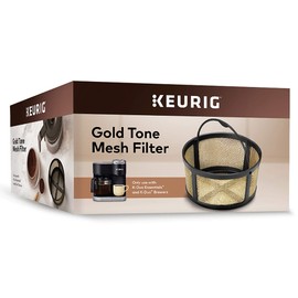 Keurig Reusable Ground Coffee Filter Compatible with K-Duo Essentials and K-Duo Brewers only, Eco-Friendly Way to Brew a Carafe, Gold Tone Mesh