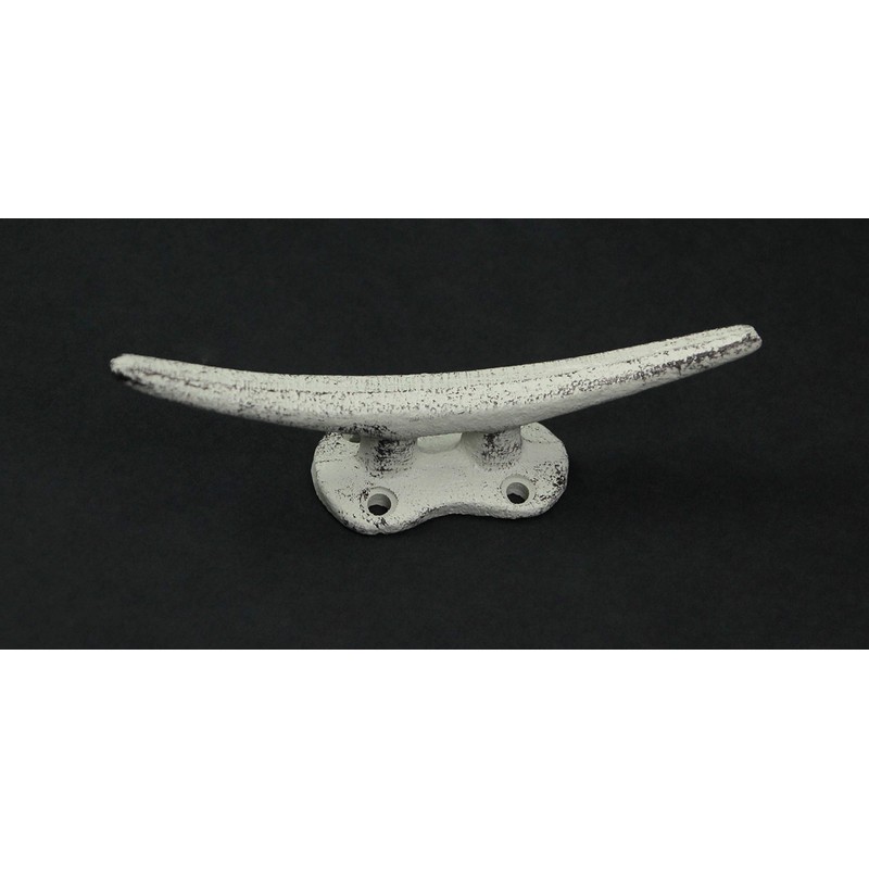 Set of 4 Weathered White Cast Iron Boat Cleat Wall