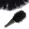 Mwoot Embroidered Flower Marabou Feather Fan, 1920s Vintage Style Folding