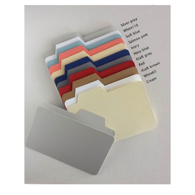 20 Mini File Folders: 5 inches x 3.75 inches -