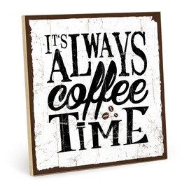 TypeStoff Wooden Sign with Saying - Coffee Time - Vintage Look with Quote as Gift and Decoration on Coffee and Break - HS-00086