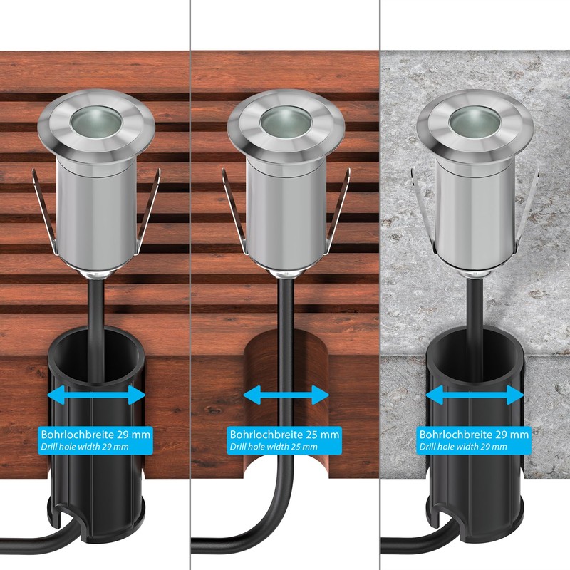ledscom.de GLOX LED Recessed Floor Light for Outdoor Use, IP67,