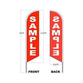 4LessCo 3 Pack FIREWORKS Windless Swooper Flag Kits 15 Feet Tall Large Pole Spike Kits Feather Banner Signs wf3-h