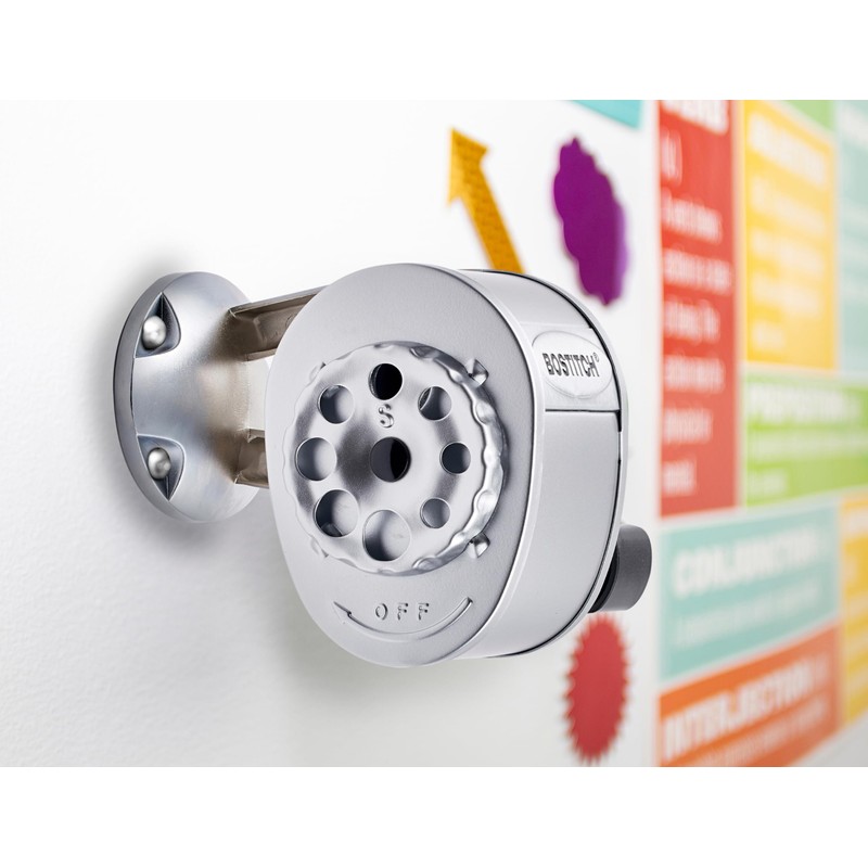 Bostitch Metal Manual Pencil Sharpener, Silver (MPS1-CH)