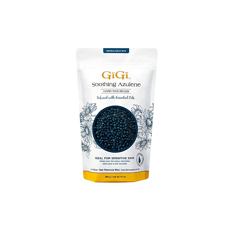 GiGi Hard Wax Beads, Soothing Azulene Hair Removal Wax for