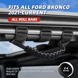 KARTONMOTOR 2 PCS Roll Bar Grab Handles,Grip Handle for Jeep Wrangler JK YJ TJ JL JKU JLU,Gladiator JT,1955-2024 UTV ATV,800D Nylon Hardware Handles Accessories