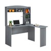 Techni Mobili Modern Hutch L-Shaped Computer Desk, Grey
