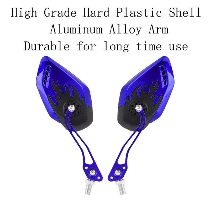 ESUPPORT Blue Motorcycle Motorbike 8mm 10mm Rearview Side Mirror ATV