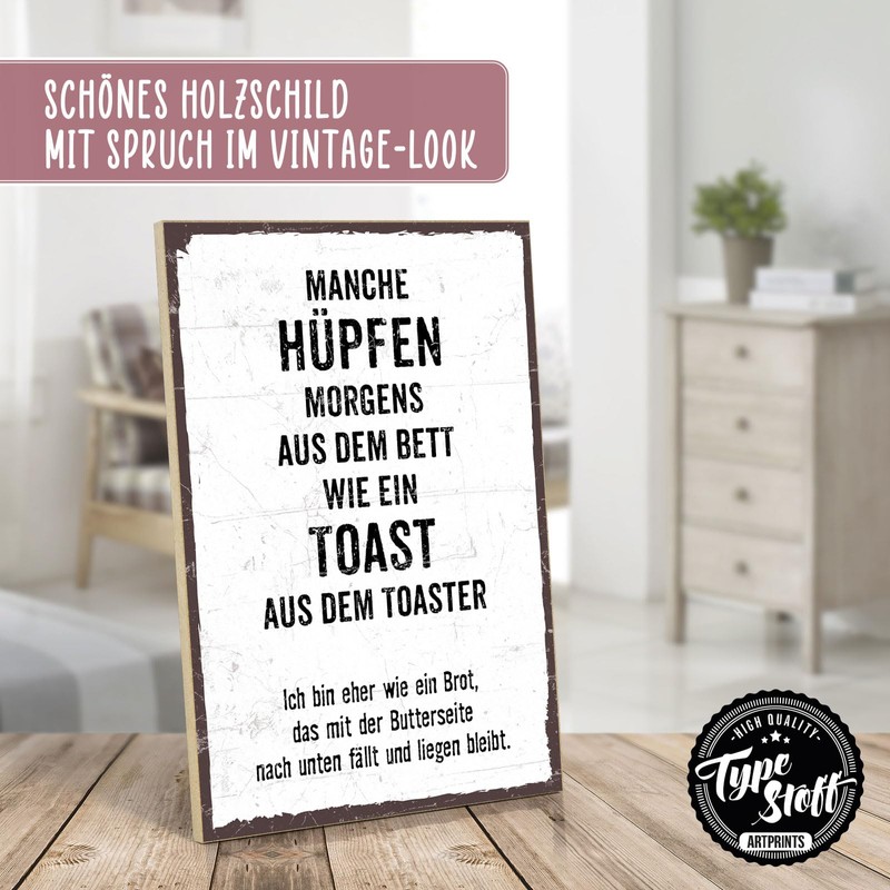 TypeStoff Wooden Sign with Saying - Stand Up - HS-00219