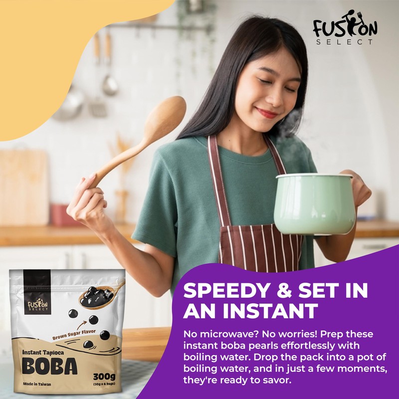 Fusion Select 12 Instant Boba - No-Cook Instant Tapioca Pearls
