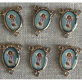 Divino Nino Jesus Medal Rosary Centers| Rosary Making Parts | Silver Tone