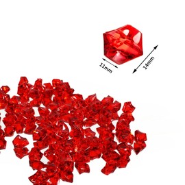 Diyxisk 400 Pieces High Quality Acrylic Ice Stone Acrylic Crystal Kids Toys Crystal Diamond Wedding Decorating Craft Vase Filler Display (Red)