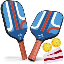 Nettie Pickleball Paddles Set of 2, USAPA Approved Carbon Fiber Pickleball Paddles, 13mm Polymer Core Pickle Ball Rackets 2 Pack for Intermediate, Stylish Pickleball Gifts