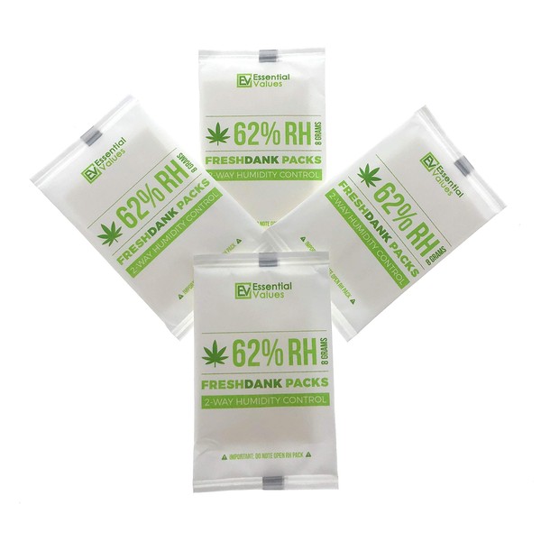 Humidity Packs (10 Pack / 8 Grams), 62-Percent RH FreshDank | 2-Way Control That Keeps Your Product Fresher for Longer by Essential Values
