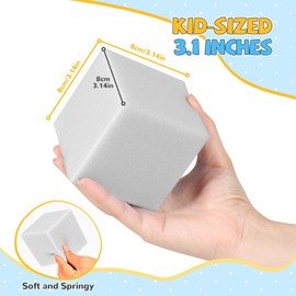 TRENDBOX Foam Cube, 100 PCS of 3.15 x 3.15 x 3.15 Inch Soft Blocks, Gymnastics, Rock Climbing, Trampoline and Other Sports Cushion Pads, Indoor Park Foam Pit Filler - Light Grey
