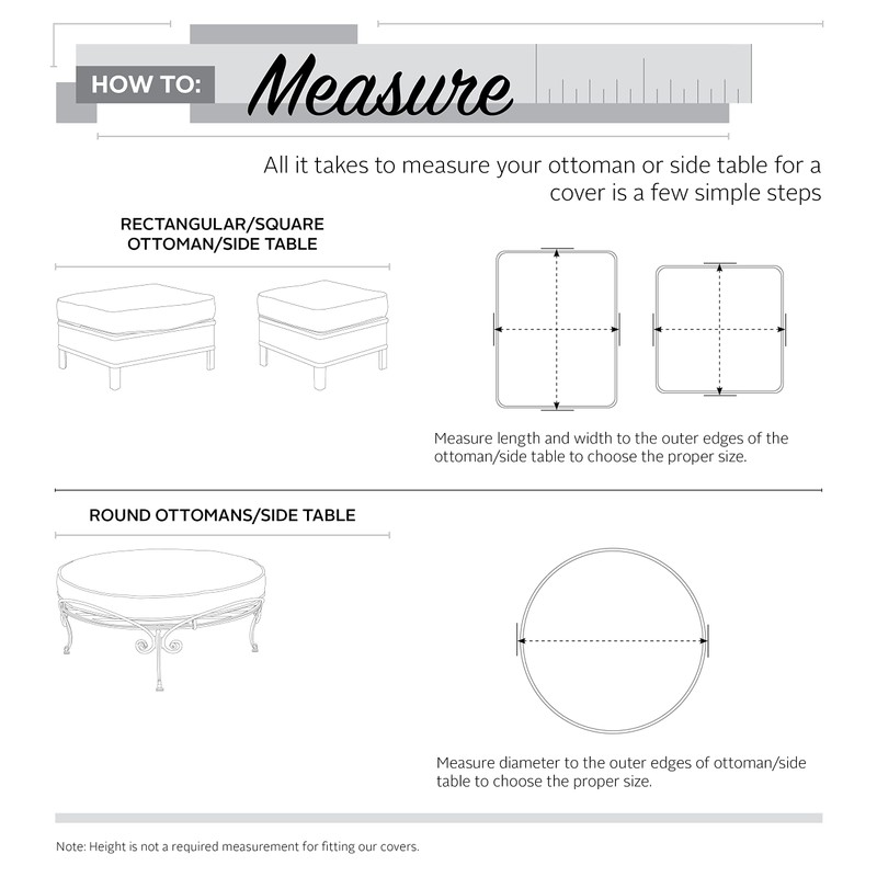 Classic Accessories Veranda Water-Resistant 38 Inch Rectangular Patio Ottoman/Side Table