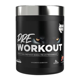 Polvo pre entreno Dark Wolf 300 g - 30 Porciones, 100% Natural, Sin OGM, Sin Gluten, Sabor Frutos rojos