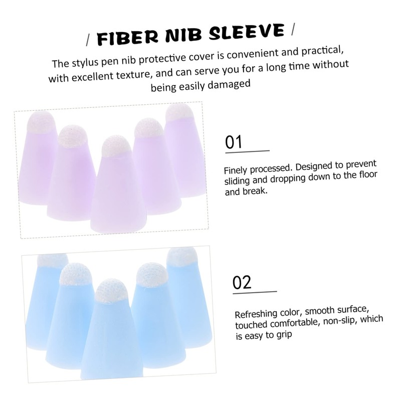 Mipcase 10pcs Fiber Capacitive Stylus Tip Cover Wear-Resistant Protector for