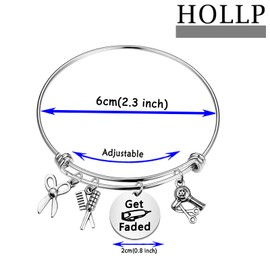 HOLLP Divertido regalo de peluquería pulsera de peluquería obtenerse desvanecido pulsera de corte de pelo regalo para peluqueros peluqueros