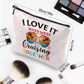 CEASQVAA Family Vacation Gift Bag, Friends Family Couples Matching Cruise Travel Bag, Cruisin Together Makeup Cosmetic Bags Pouch for Women Men