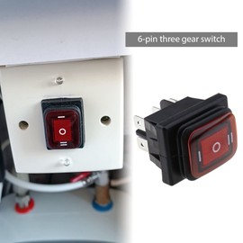 VGOL 2PCS Rocker Toggle Switch Red LED Light 3 Position On-Off-On 6 Pin 16A 250V/20A 125V Waterproof Reset Switch for Car Motorcycle Boat