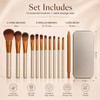 Glamza 12-Piece Make-up Brushes Set with Metal Case, Gold and
