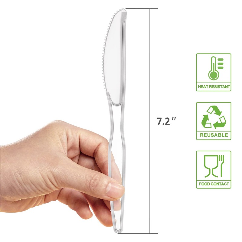 POSATE Clear Knives, Heavy-Duty Crystal (100 Knives)