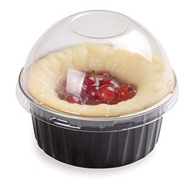 Round Baking Cups with Lids - 4.2 Ounce - Round Foil Baking Cups - Oven & Freezer Safe - Plastic Lids - 100ct Box - Restaurantware