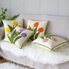 vctops Farmhouse Tulip Cotton Tufted Throw Pillow Cover Spring Floral