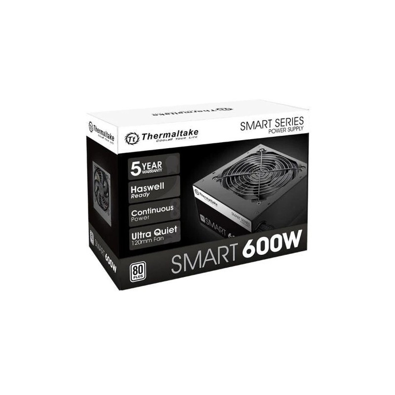 Thermaltake Smart 600Watt 120mm Fan Single +12V Rail PS, PS-SPD-0600NPC