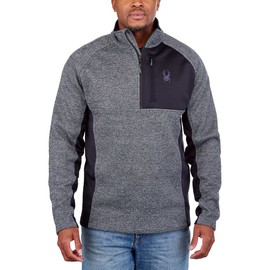 Spyder Men's Half Zip Sweater Gait Knit Pullover Jacket (as1, Alpha, xx_l, Regular, Regular, Gray)