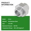 TAISHER 1PCS 304 Stainless Steel Union, 1/2" NPT Female Cast